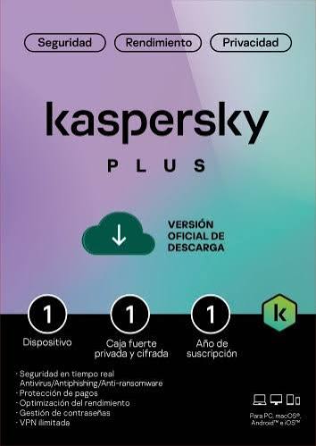 kaspersky PLUS  / 1 dispositivo / 1 año / base