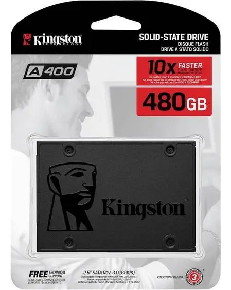 Disco Solido Ssd Kingston 480gb Pc O Portatil A400 500 Mb/s Color Negro